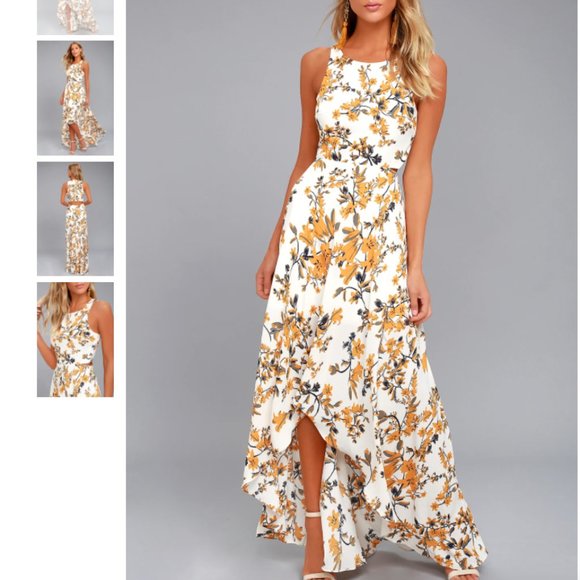 Lulus Dresses & Skirts - Ali & Jay Bohemian Rhapsody Cream Floral Print Maxi Dress